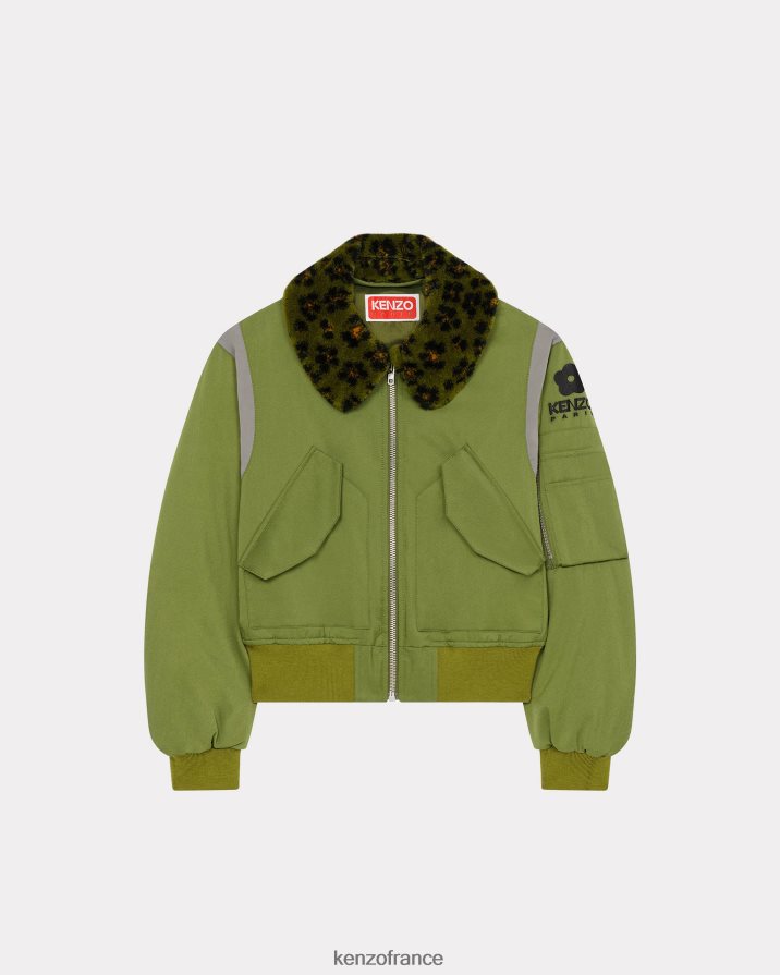 vêtements Kenzo blouson aviateur Hana léopard kaki femmes LFF6X0581
