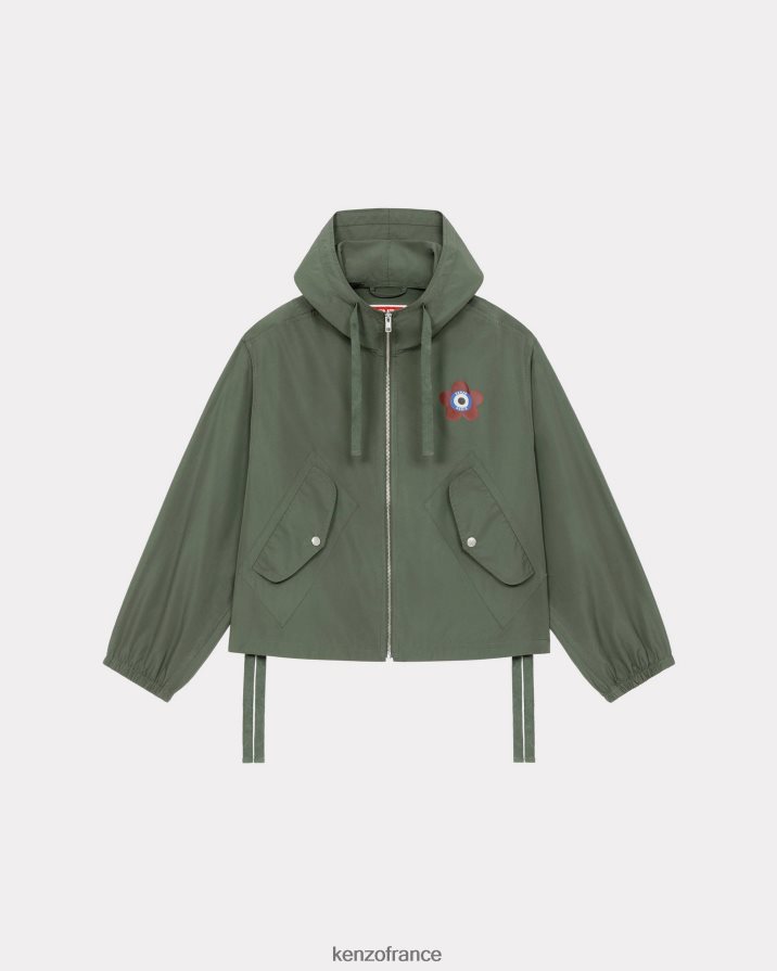 vêtements Kenzo coupe-vent à capuche Target kaki foncé femmes LFF6X0636
