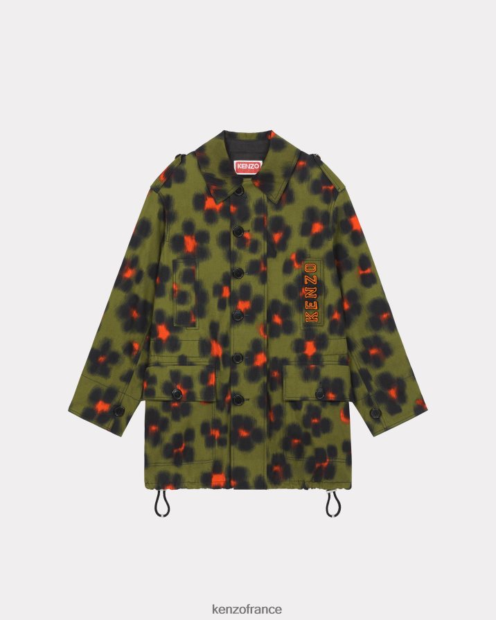 vêtements Kenzo parka léopard Hana kaki femmes LFF6X0620