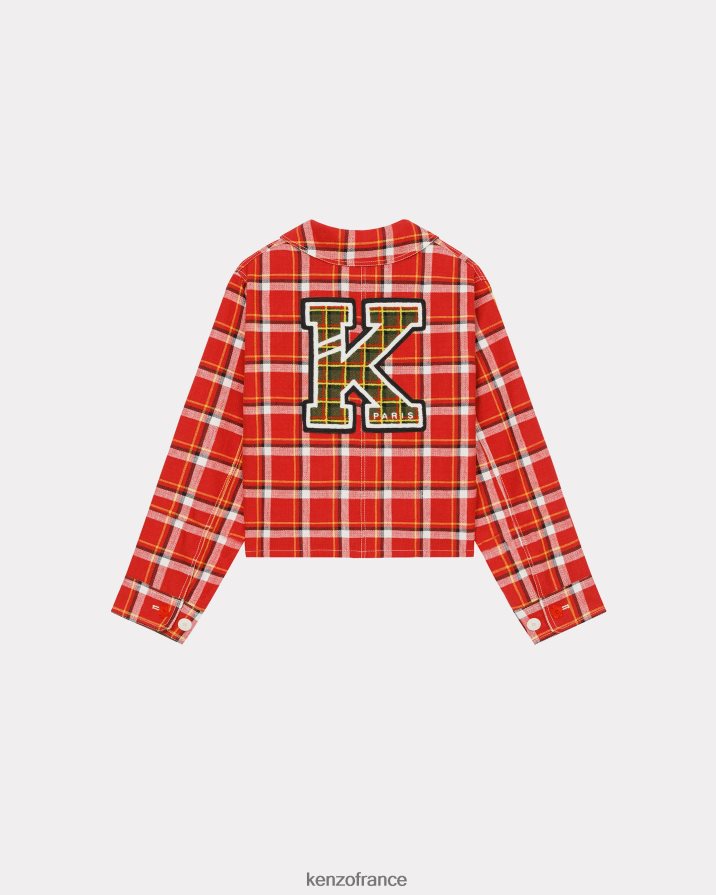 vêtements Kenzo veste de travail à carreaux varsity rouge moyen femmes LFF6X0579