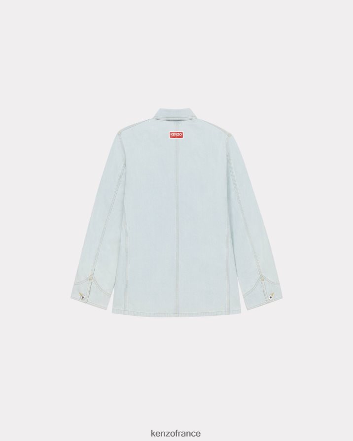 vêtements Kenzo veste de travail en jean de voyage denim bleu décoloré femmes LFF6X0513