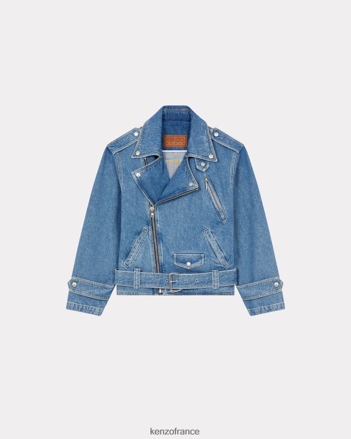vêtements Kenzo veste motard en jean bleu femmes LFF6X0667