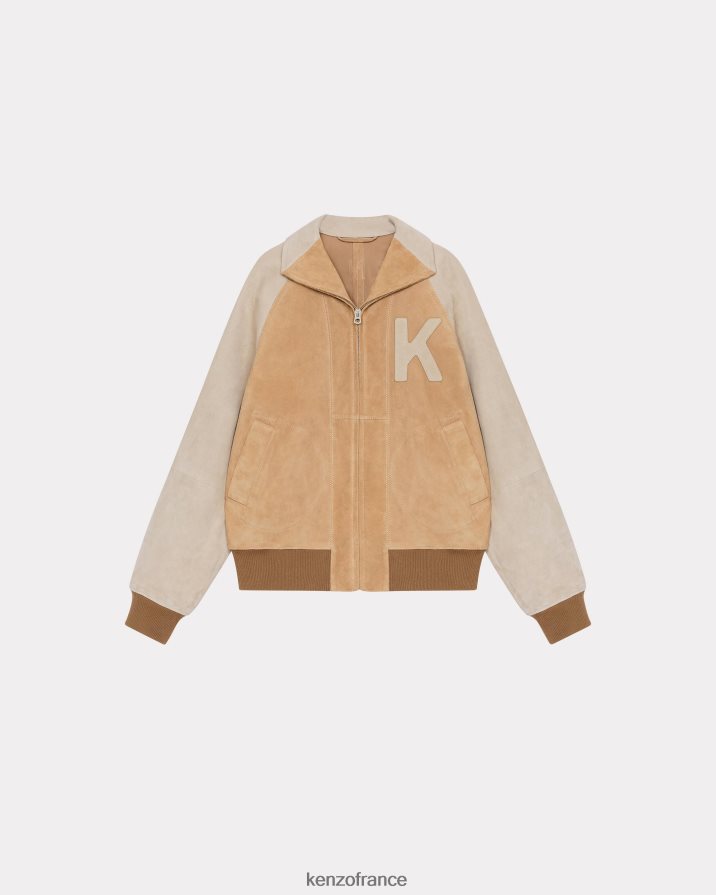 vêtements Kenzo veste universitaire en daim éléphant Cognac femmes LFF6X0688