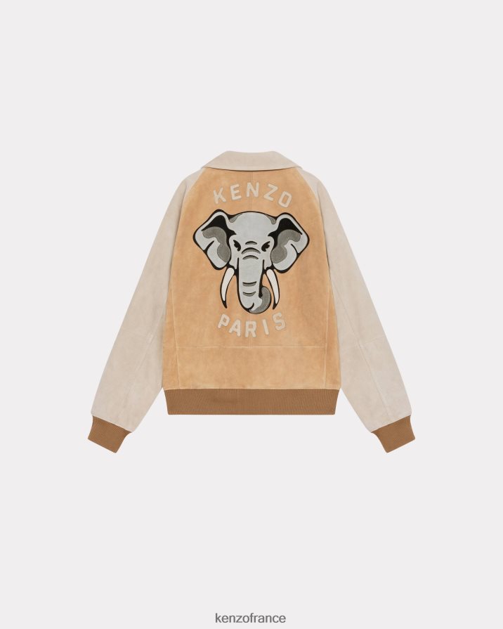 vêtements Kenzo veste universitaire en daim éléphant Cognac femmes LFF6X0688