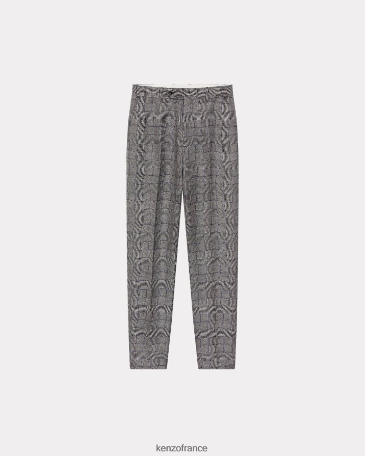 vêtements Kenzo pantalon de costume à carreaux ondulés noir Hommes LFF6X0202