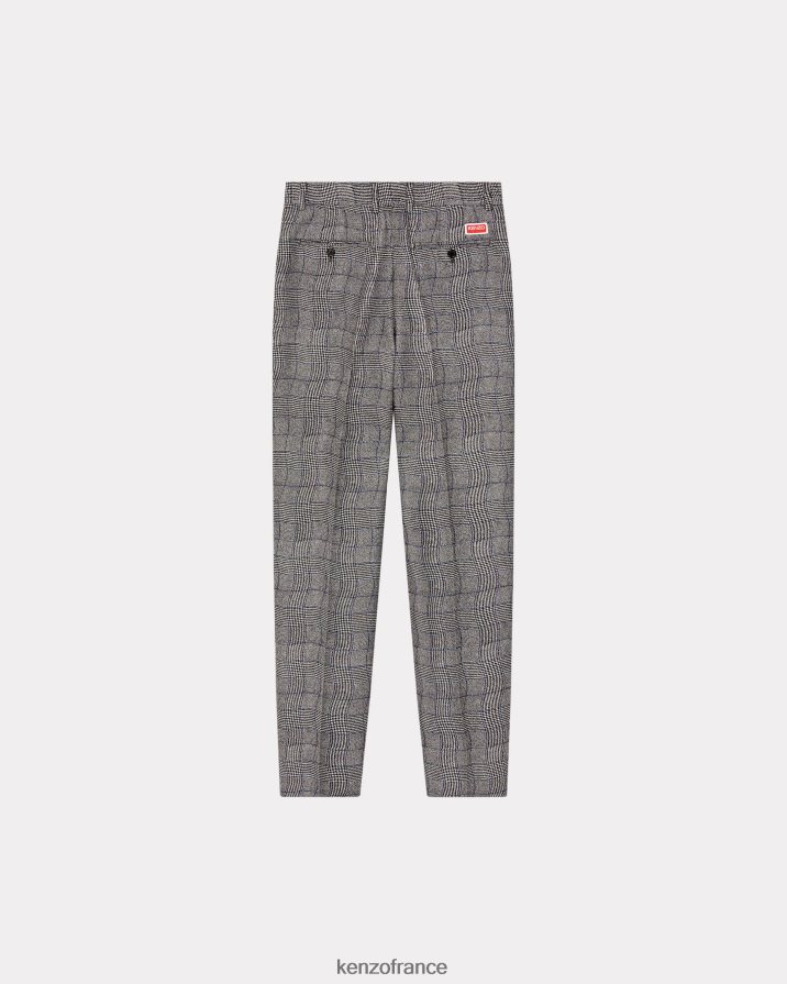 vêtements Kenzo pantalon de costume à carreaux ondulés noir Hommes LFF6X0202