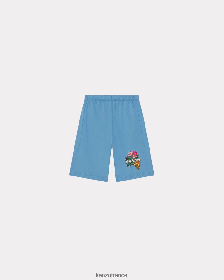 vêtements Kenzo short de tatouage de fleur d'aloha cyan Hommes LFF6X0154