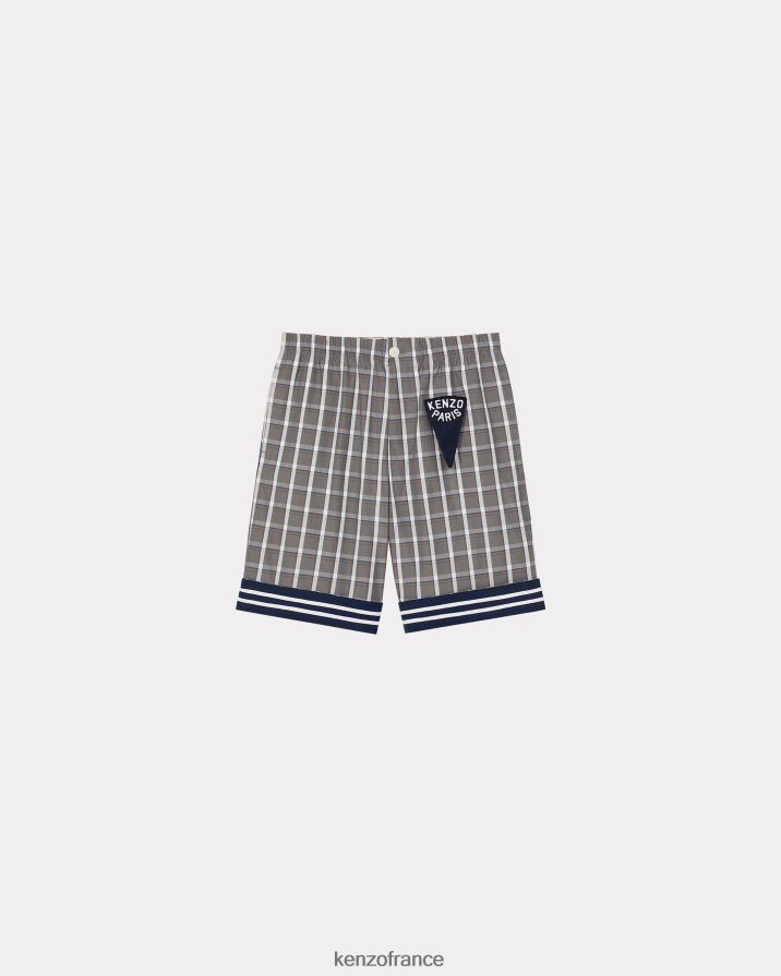 vêtements Kenzo short "marin" à carreaux gris brumeux Hommes LFF6X0270