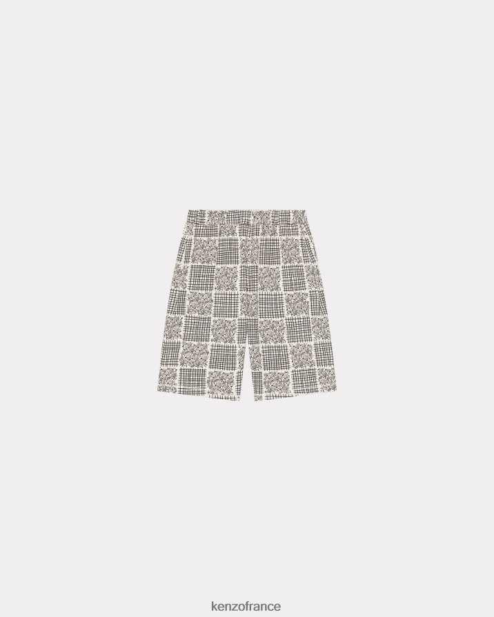 vêtements Kenzo short patchwork blanc cassé Hommes LFF6X0297