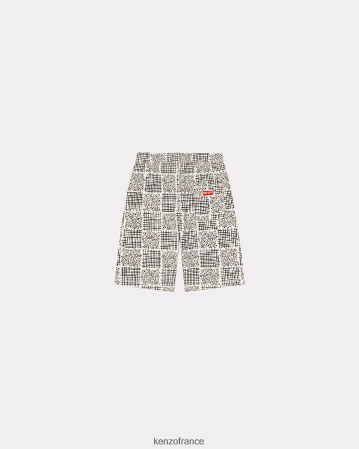 vêtements Kenzo short patchwork blanc cassé Hommes LFF6X0297