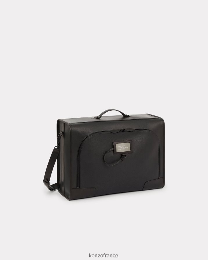 accessoires Kenzo découvrez la valise en cuir grainé noir Hommes LFF6X0913