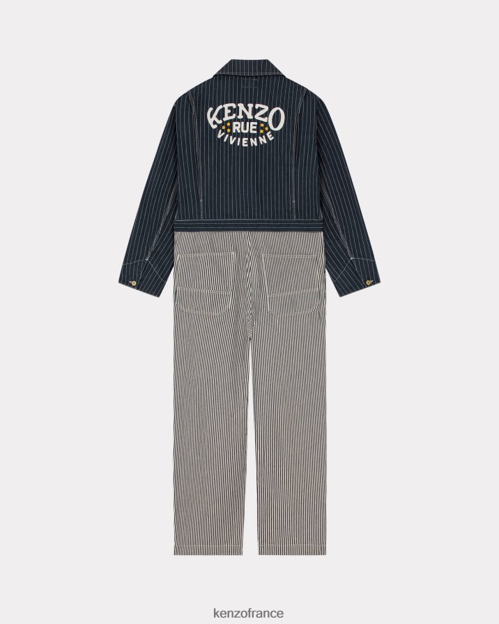 vêtements Kenzo combinaison ample en jean marinière rincer le denim bleu Hommes LFF6X0341