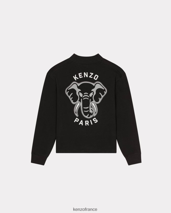 vêtements Kenzo cardigan 'varsity jungle' éléphant noir Hommes LFF6X0253