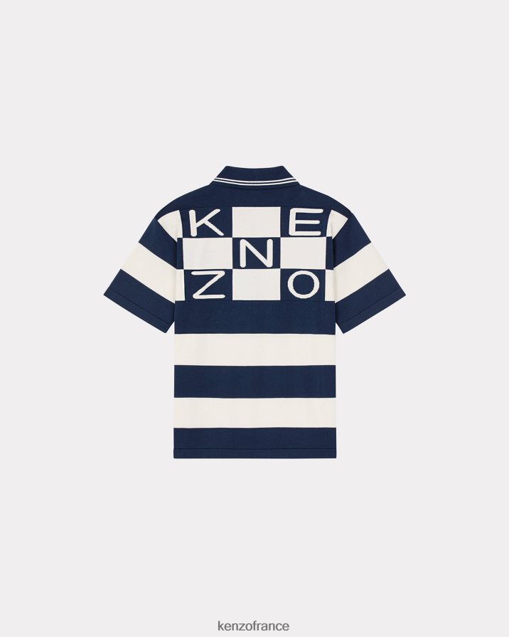 vêtements Kenzo polo à rayures nautiques bleu nuit Hommes LFF6X0123