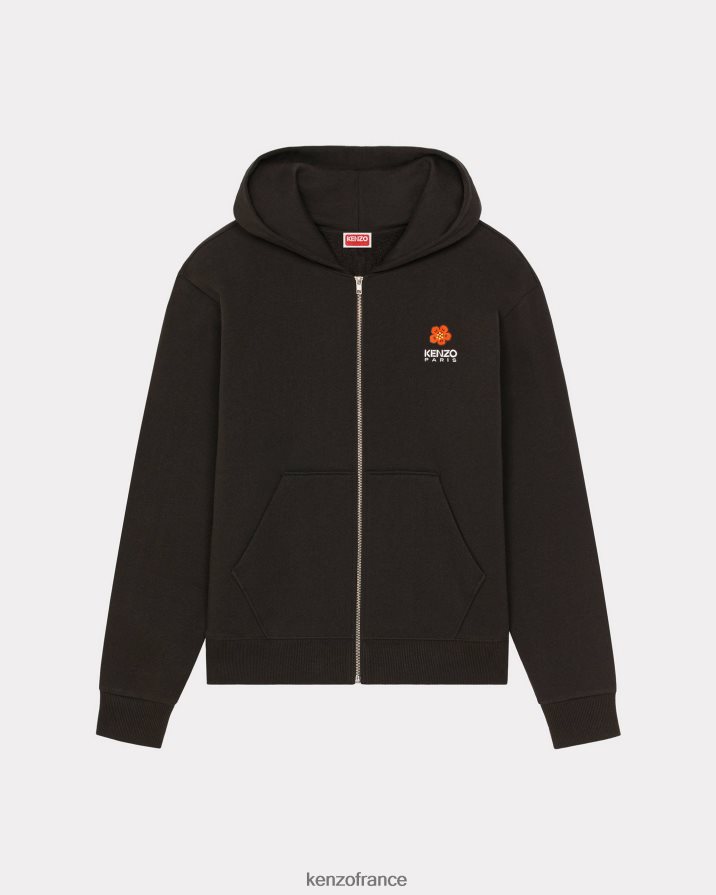 vêtements Kenzo pull à capuche zippé avec écusson "boke flower" noir Hommes LFF6X0223