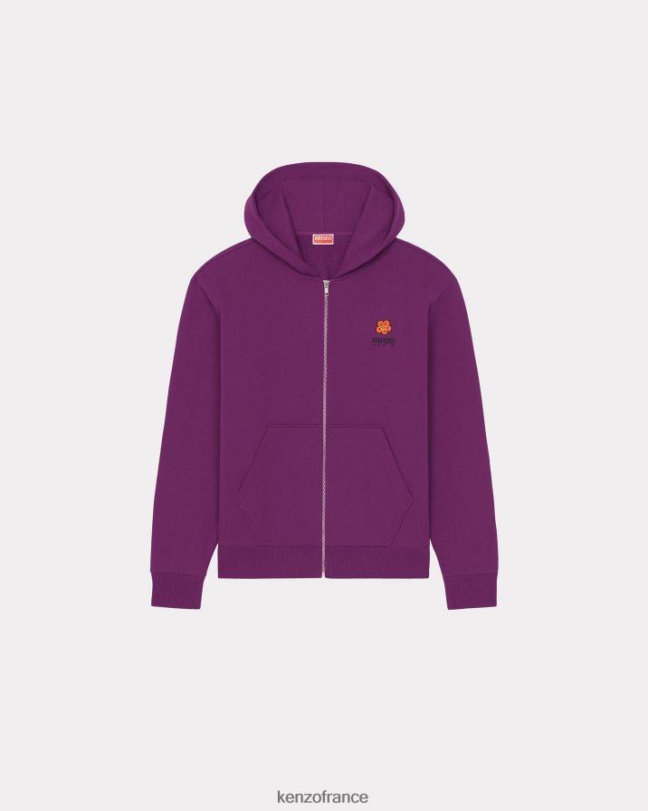 vêtements Kenzo pull à capuche zippé avec écusson "boke flower" violet Hommes LFF6X0149
