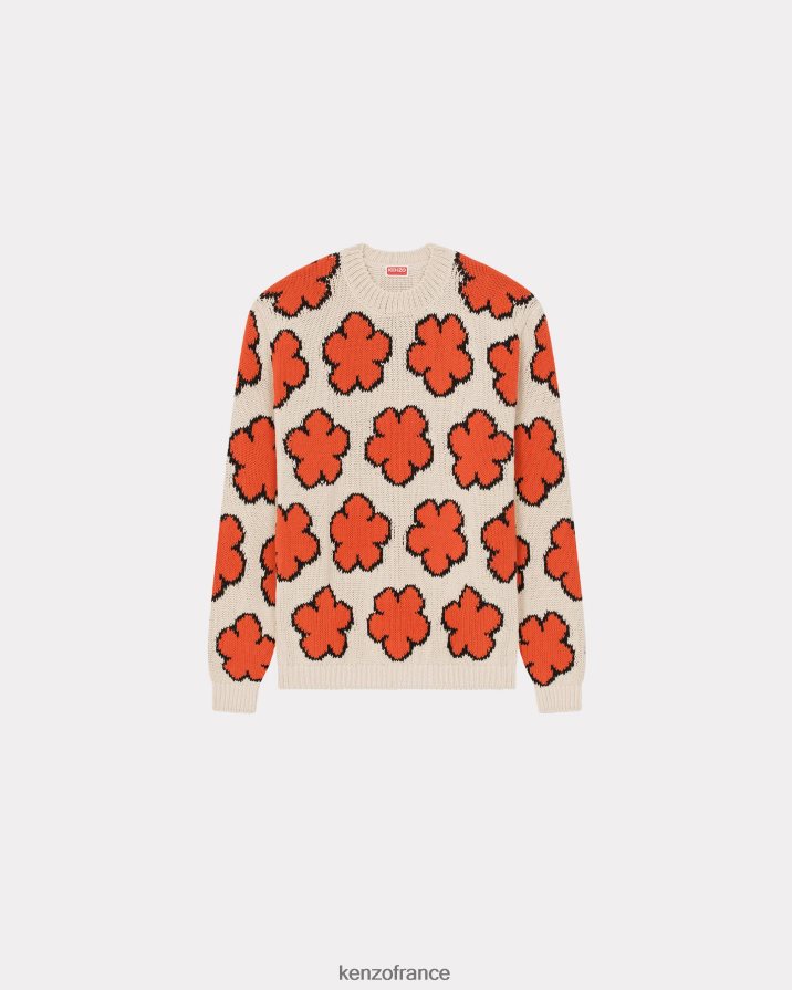 vêtements Kenzo pull à fleurs de boke écru Hommes LFF6X0332