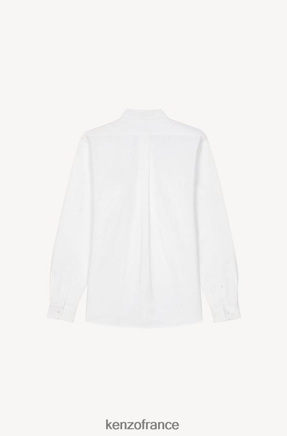 vêtements Kenzo chemise décontractée à badge fleur boke blanc Hommes LFF6X050