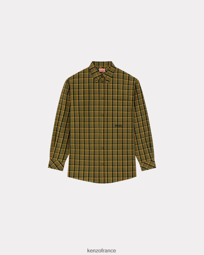 vêtements Kenzo chemise décontractée à carreaux kaki Hommes LFF6X0345