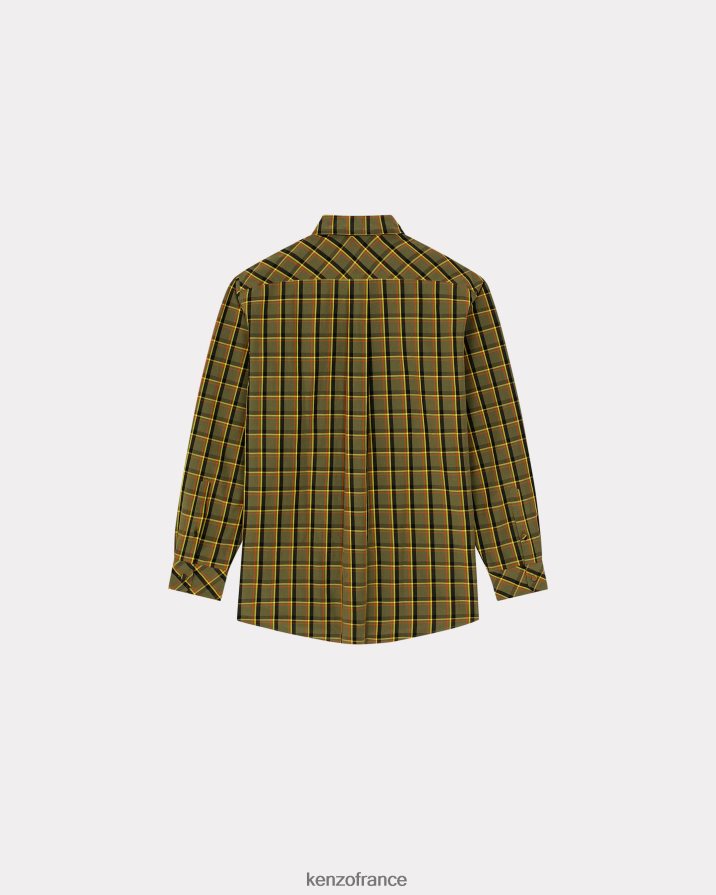 vêtements Kenzo chemise décontractée à carreaux kaki Hommes LFF6X0345