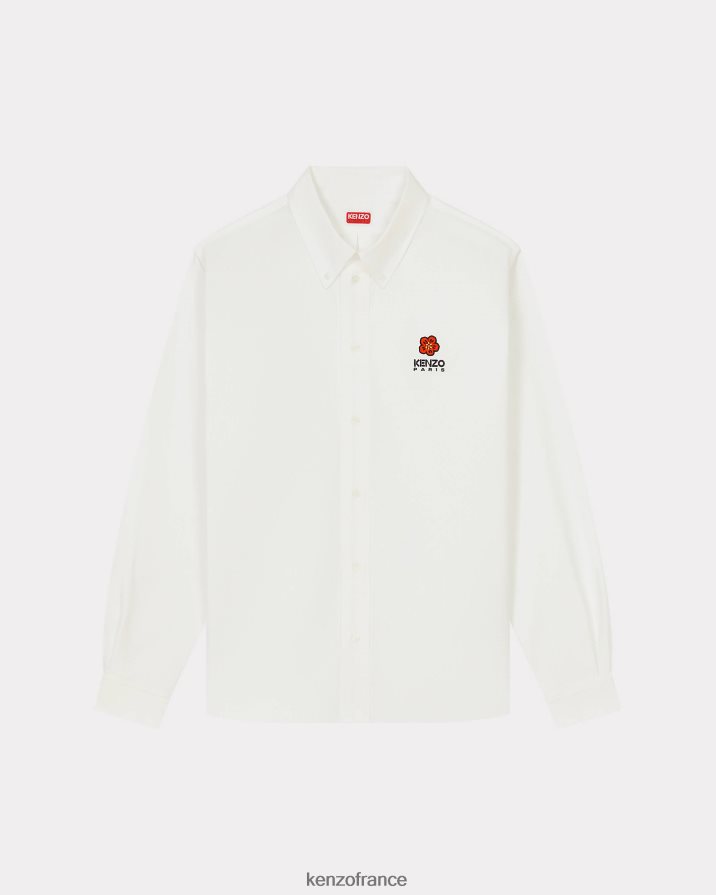 vêtements Kenzo chemise décontractée à écusson de fleur de boke blanc Hommes LFF6X0136