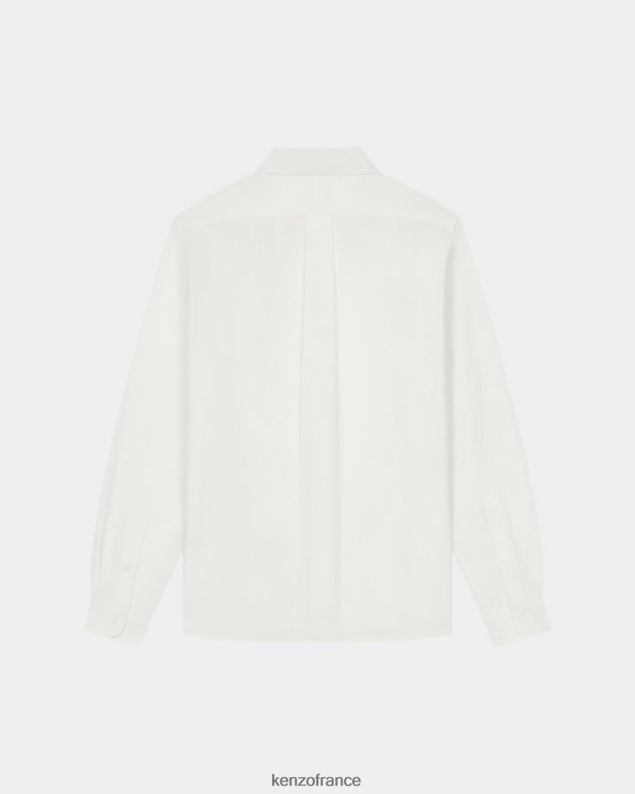 vêtements Kenzo chemise décontractée à écusson de fleur de boke blanc Hommes LFF6X0136