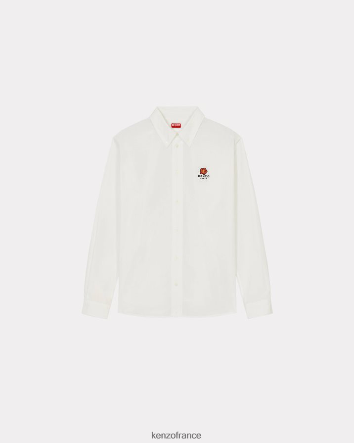 vêtements Kenzo chemise décontractée à écusson de fleur de boke blanc Hommes LFF6X0273