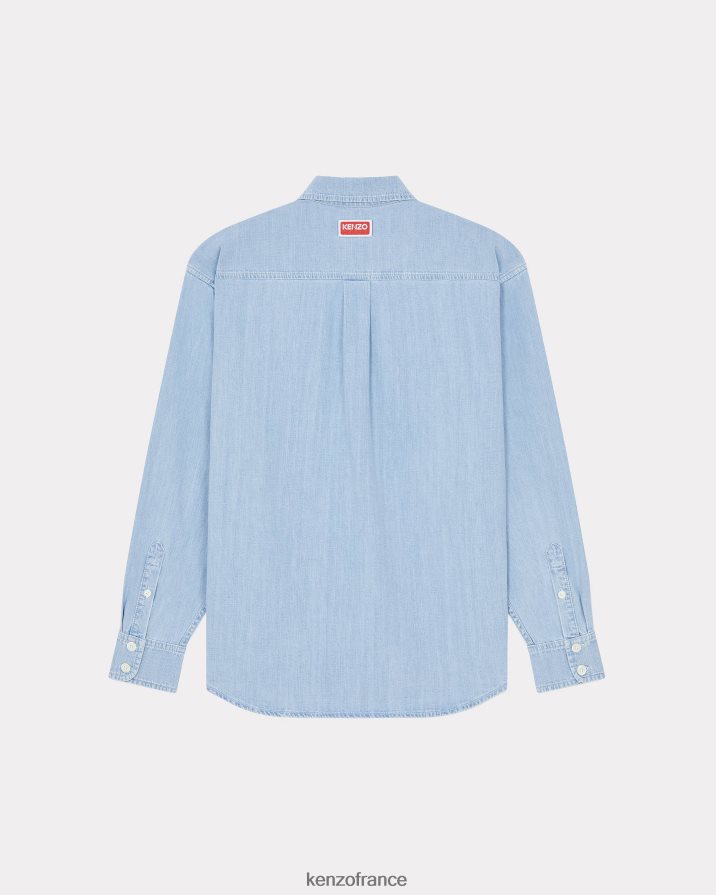 vêtements Kenzo chemise en jean denim bleu décoloré Hommes LFF6X0131