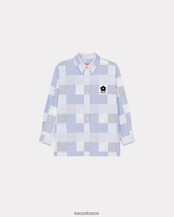 vêtements Kenzo chemise oversize patchwork bleu clair Hommes LFF6X0122