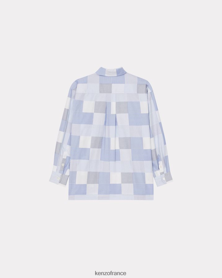 vêtements Kenzo chemise oversize patchwork bleu clair Hommes LFF6X0122