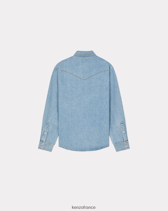 vêtements Kenzo chemise western en jean bleu ciel Hommes LFF6X0357