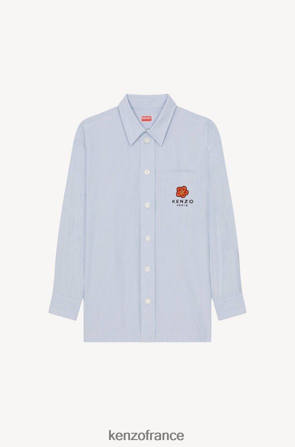 vêtements Kenzo surchemise à écusson fleur de Boke bleu ciel Hommes LFF6X0266