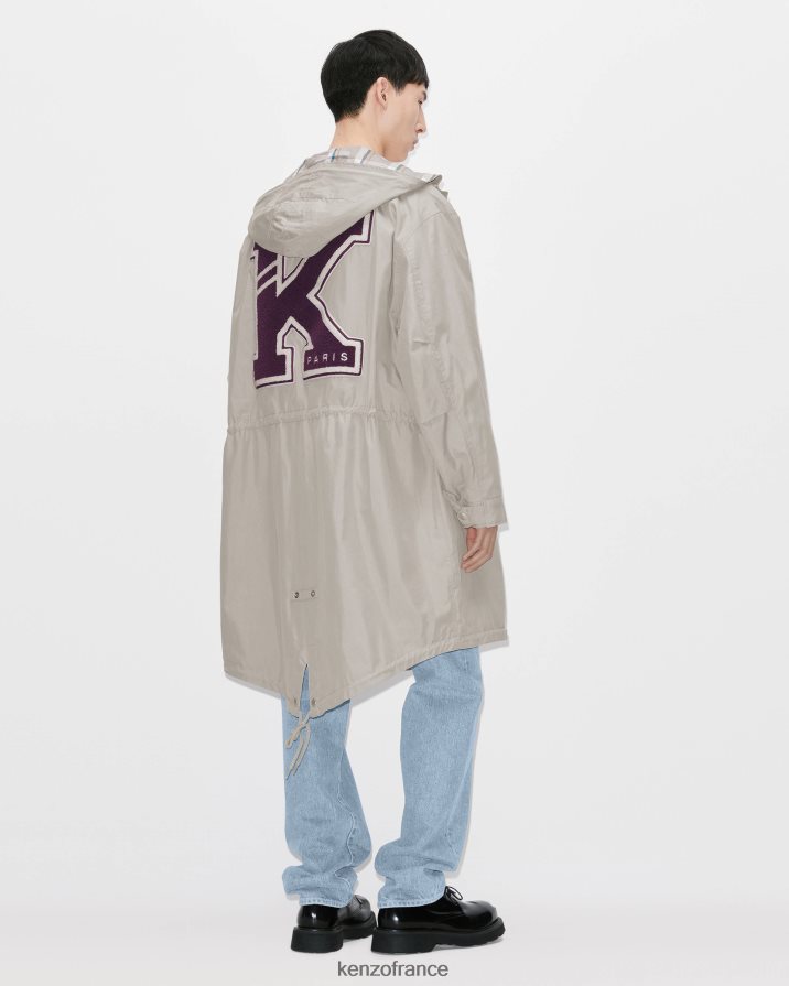 vêtements Kenzo parka mi-longue varsity gris perle Hommes LFF6X0275