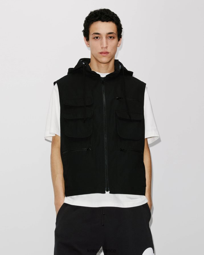 vêtements Kenzo bodywarmer technique varsity noir Hommes LFF6X0326