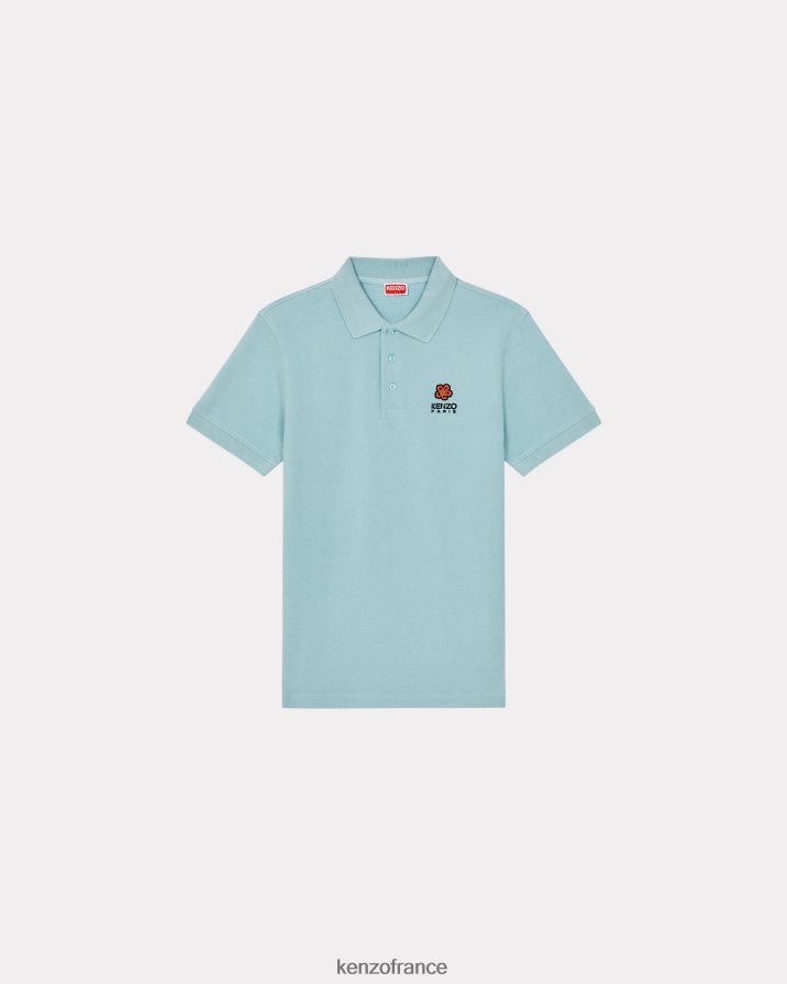 vêtements Kenzo polo à blason de fleur de boke bleu ciel Hommes LFF6X0105