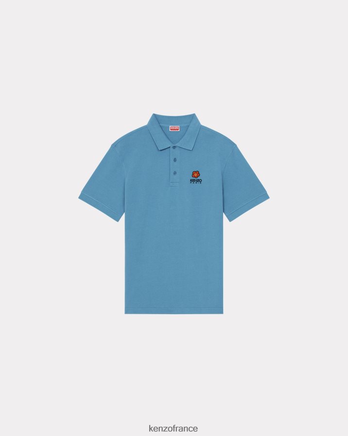 vêtements Kenzo polo à blason de fleur de boke cyan Hommes LFF6X024