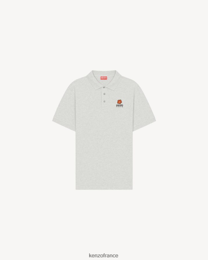 vêtements Kenzo polo à blason de fleur de boke gris pale Hommes LFF6X0298
