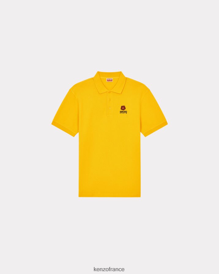 vêtements Kenzo polo à blason de fleur de boke jaune doré Hommes LFF6X0319