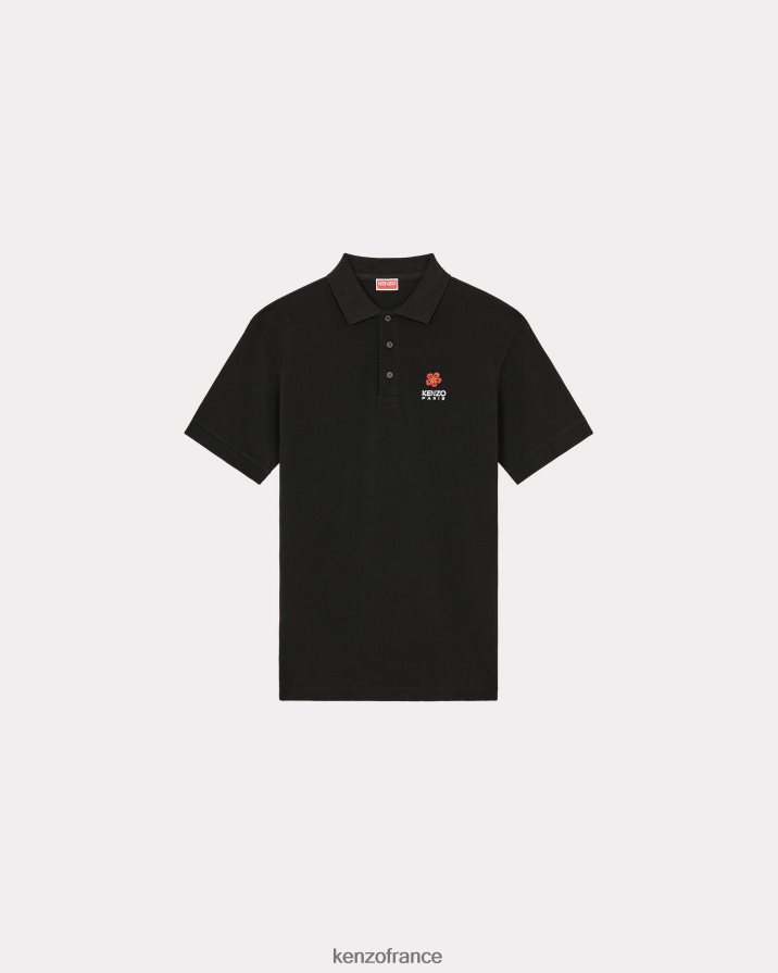 vêtements Kenzo polo à blason de fleur de boke noir Hommes LFF6X0181