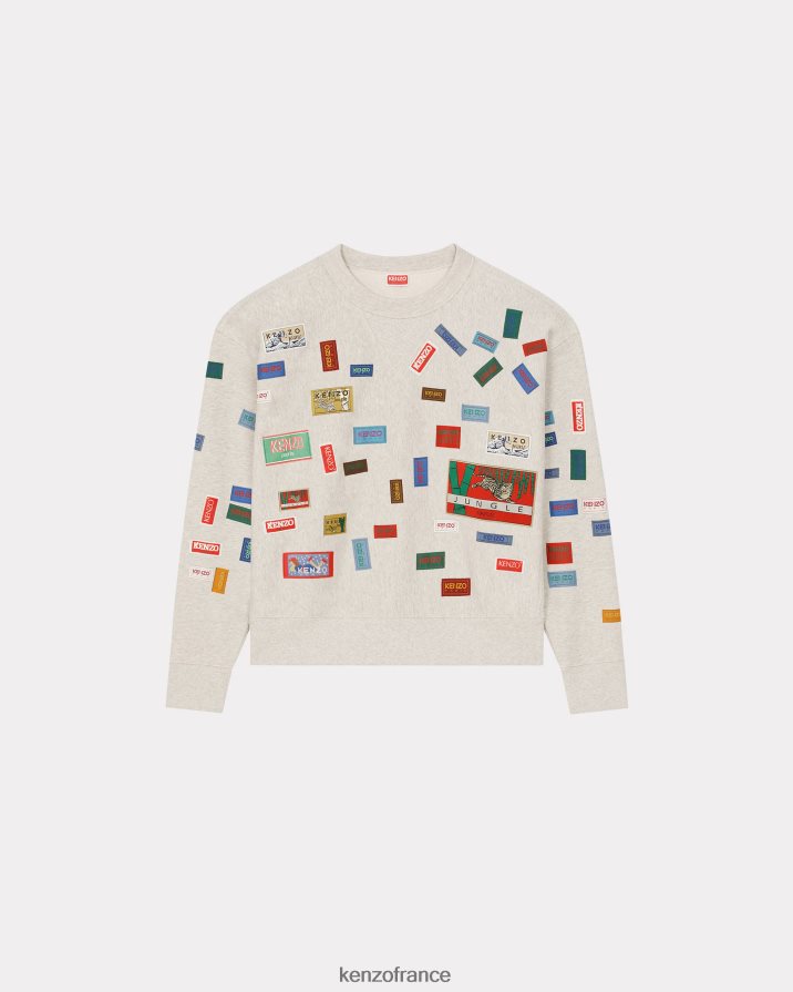 vêtements Kenzo sweat oversize des marques gris pale Hommes LFF6X040