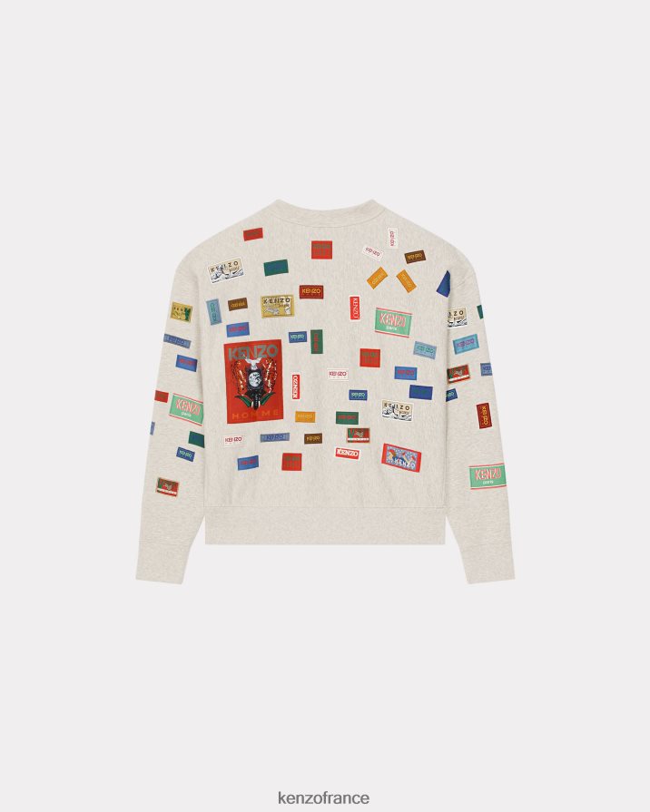 vêtements Kenzo sweat oversize des marques gris pale Hommes LFF6X040