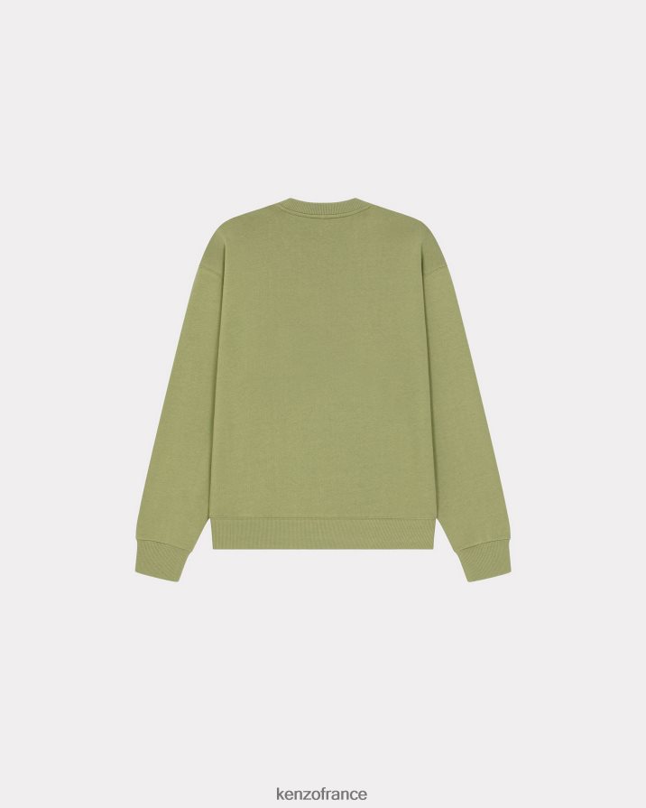 vêtements Kenzo sweat-shirt avec écusson de fleur de boke vert sauge Hommes LFF6X0292