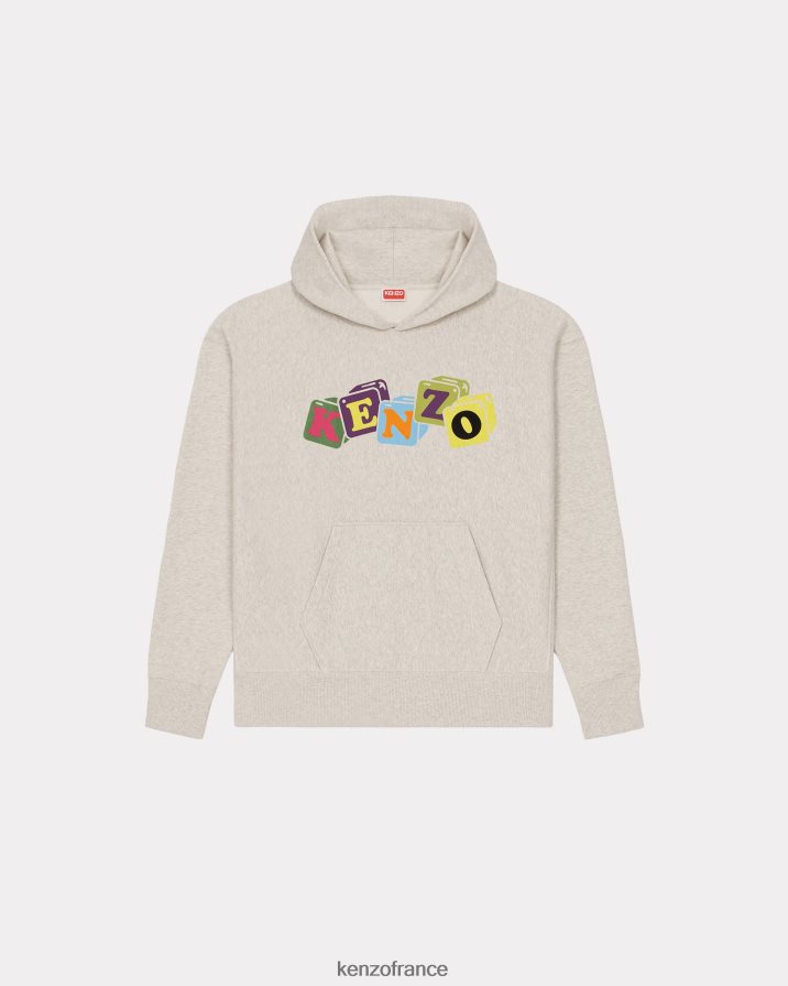 vêtements Kenzo sweat-shirt oversize à capuche "boke" gris pale Hommes LFF6X027
