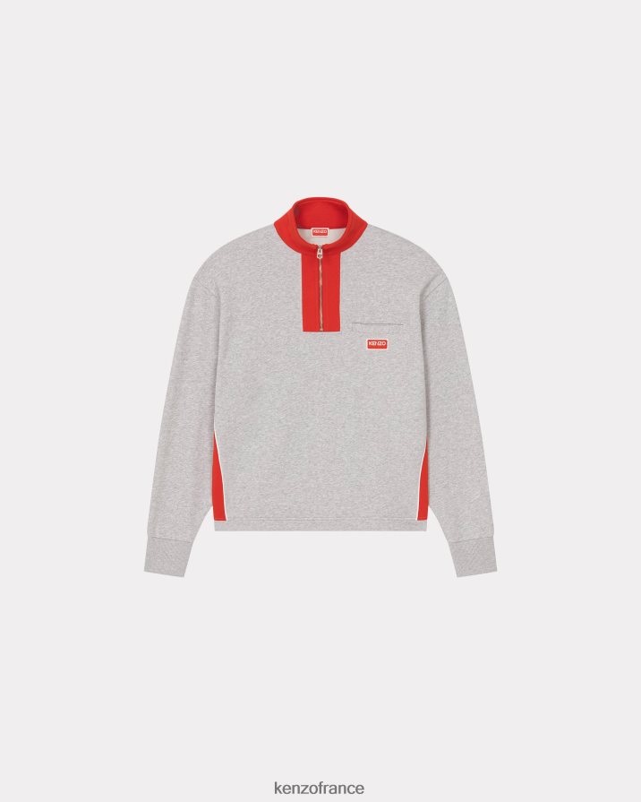 vêtements Kenzo sweat-shirt pixel rose gris perle Hommes LFF6X0121