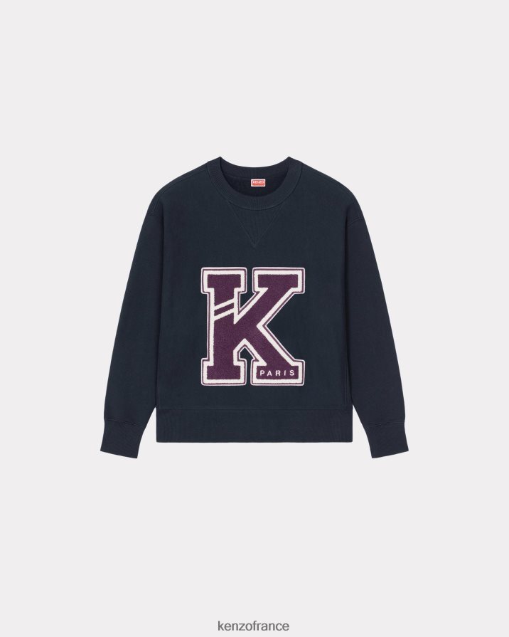 vêtements Kenzo sweat-shirt universitaire bleu nuit Hommes LFF6X0218