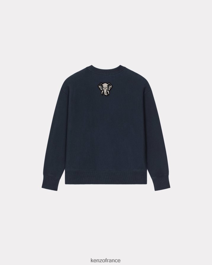 vêtements Kenzo sweat-shirt universitaire bleu nuit Hommes LFF6X0218