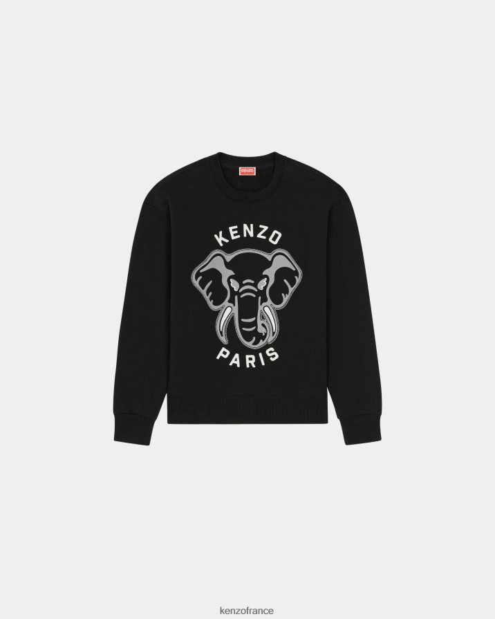 vêtements Kenzo sweat 'varsity jungle' éléphant noir Hommes LFF6X064