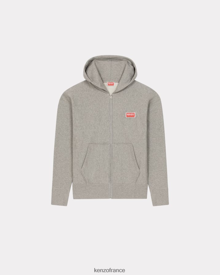 vêtements Kenzo sweat zippé oversize paris gris perle Hommes LFF6X0285