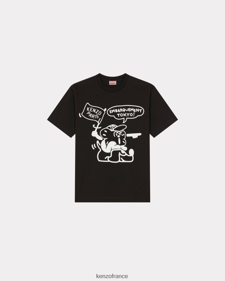 vêtements Kenzo T-shirt Boke Travels noir Hommes LFF6X0281