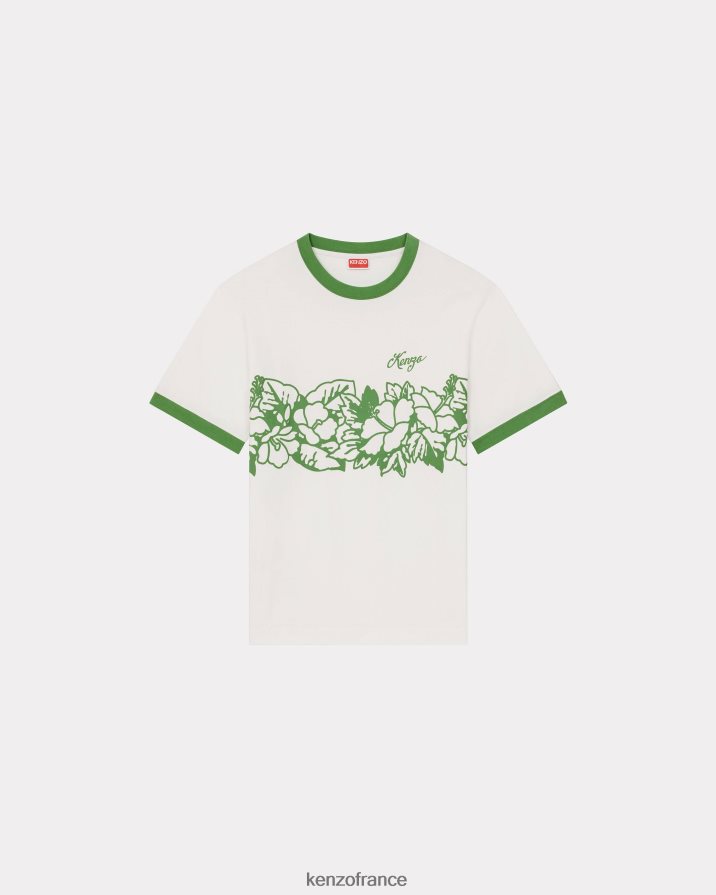 vêtements Kenzo T-shirt slim "tatouage de fleurs aloha" herbe verte Hommes LFF6X0214
